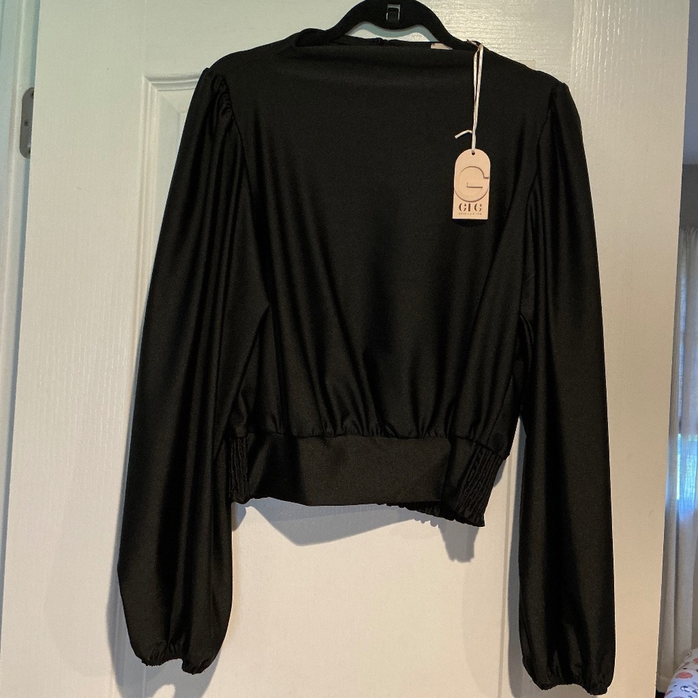Versona-"GLG" Black Blouse-Size Medium